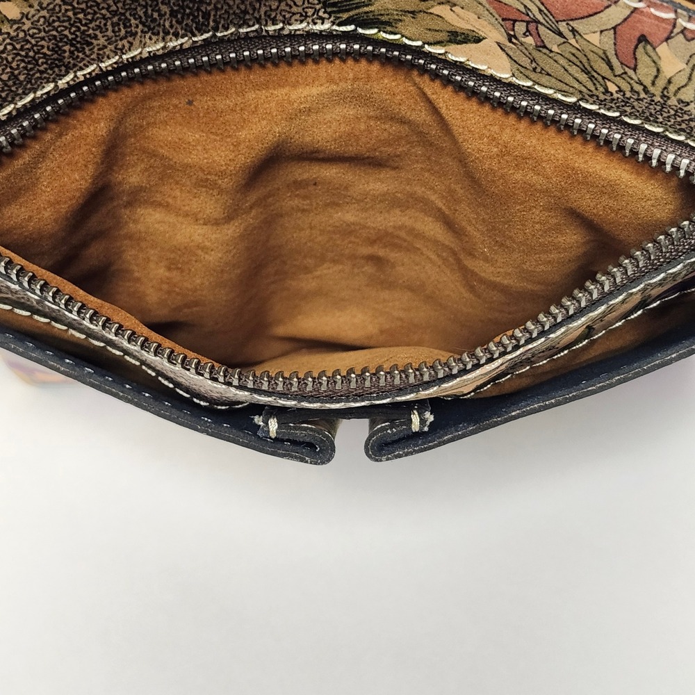 Patricia Nash Purple Sunflower Avellino Leather Crossbody Flap Bag Rare - Picture 4 of 9
